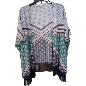 Victoria’s Secret Kimono Top Fringe Purple Boho Cover Up Duster Women’s XS S